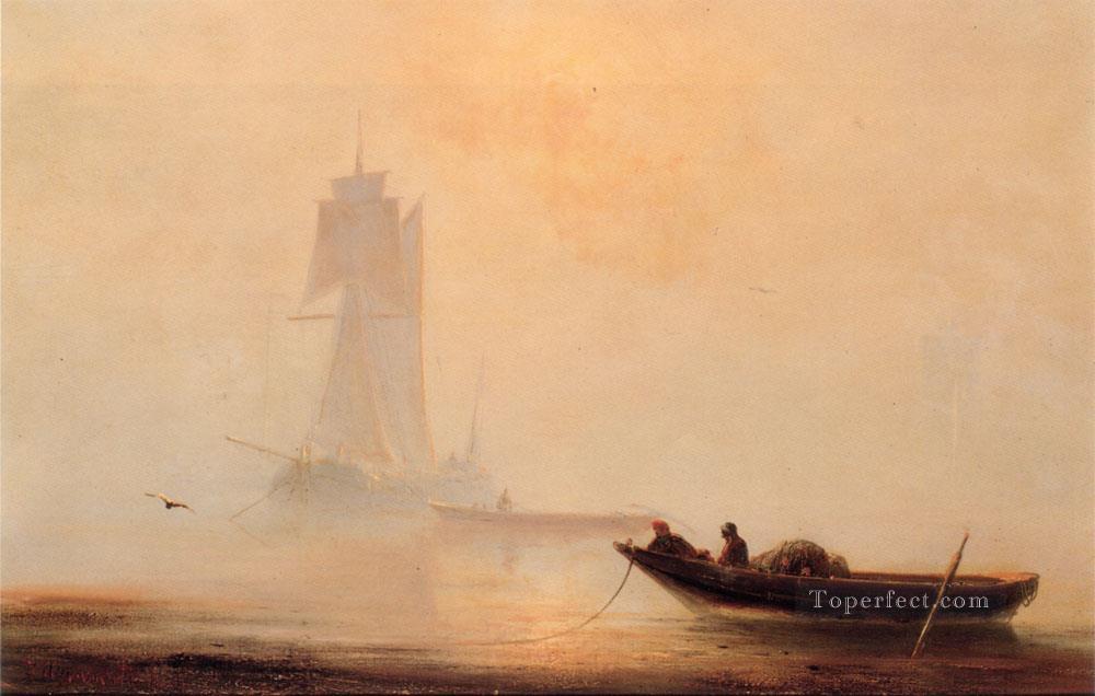 港の漁船 海景ボート イワン・アイヴァゾフスキー油絵